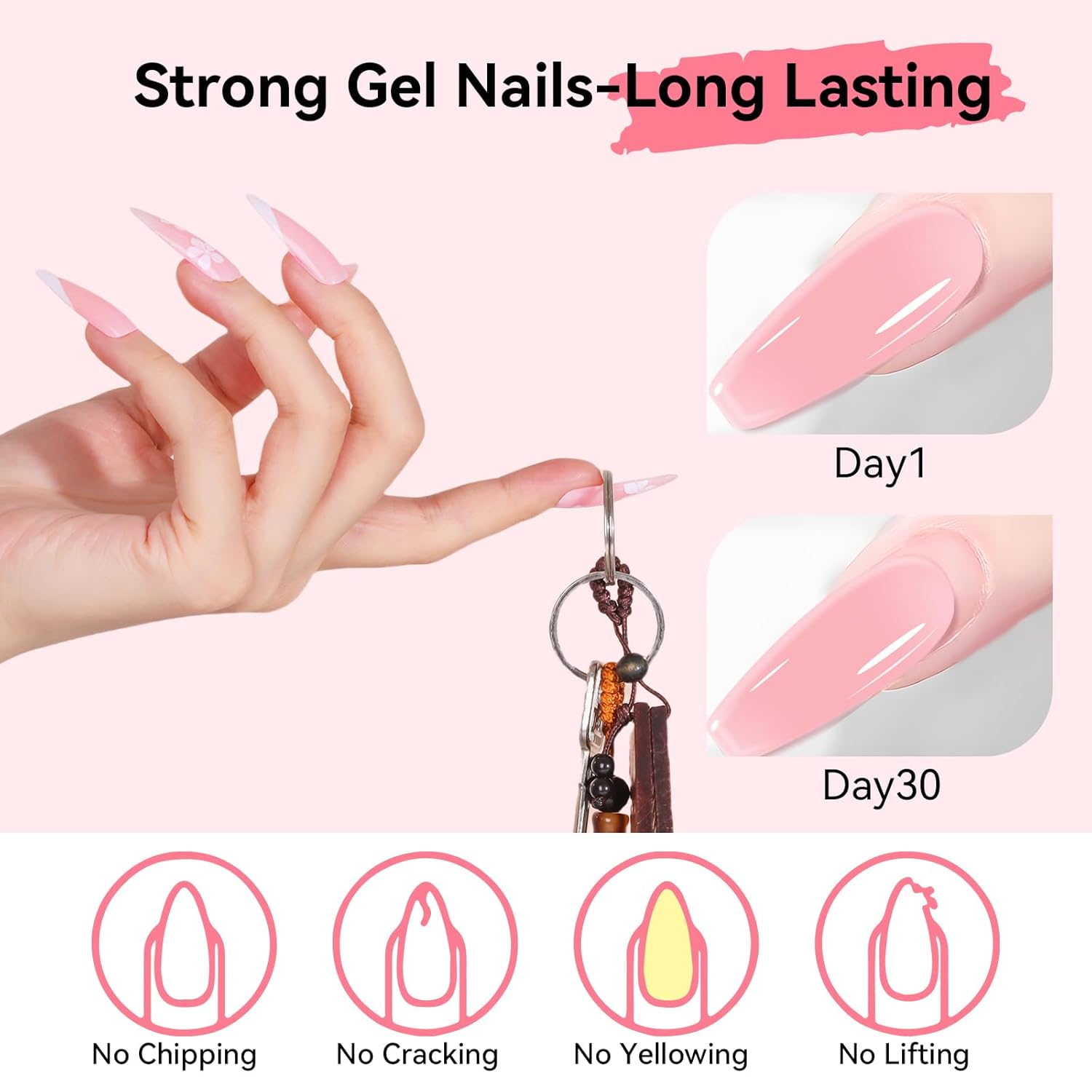 Makartt Poly Nail Gel: Natural Pink 50ML 3D Gel Nail Builder Salon Supplies Easy DIY at Home - Image 3