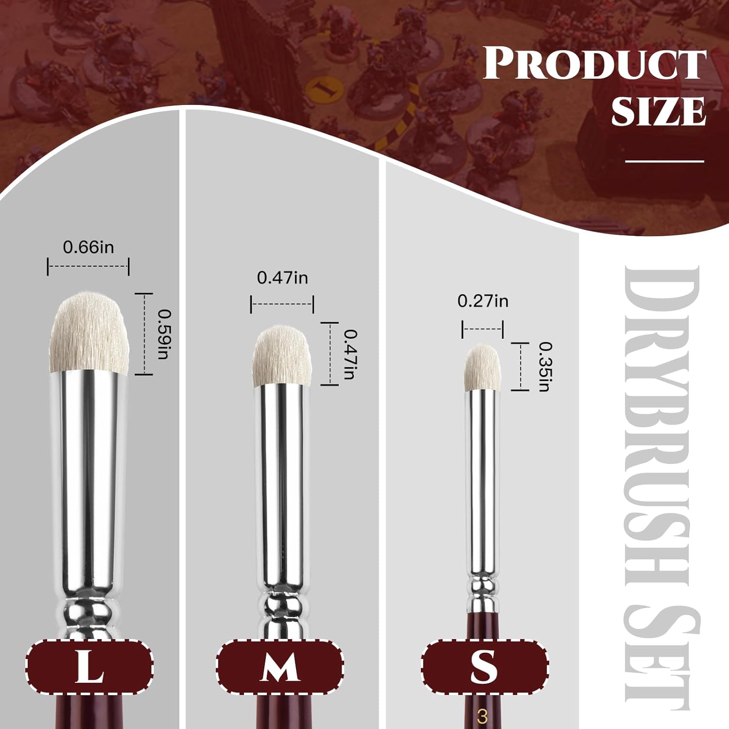 Kolinsky Sable Miniature Brushes Drybrushes for Miniature Set 7 pcs Paint Brushes for Miniature Oil Acrylics Model Paint Brushes #3, 5, 6 - Image 6