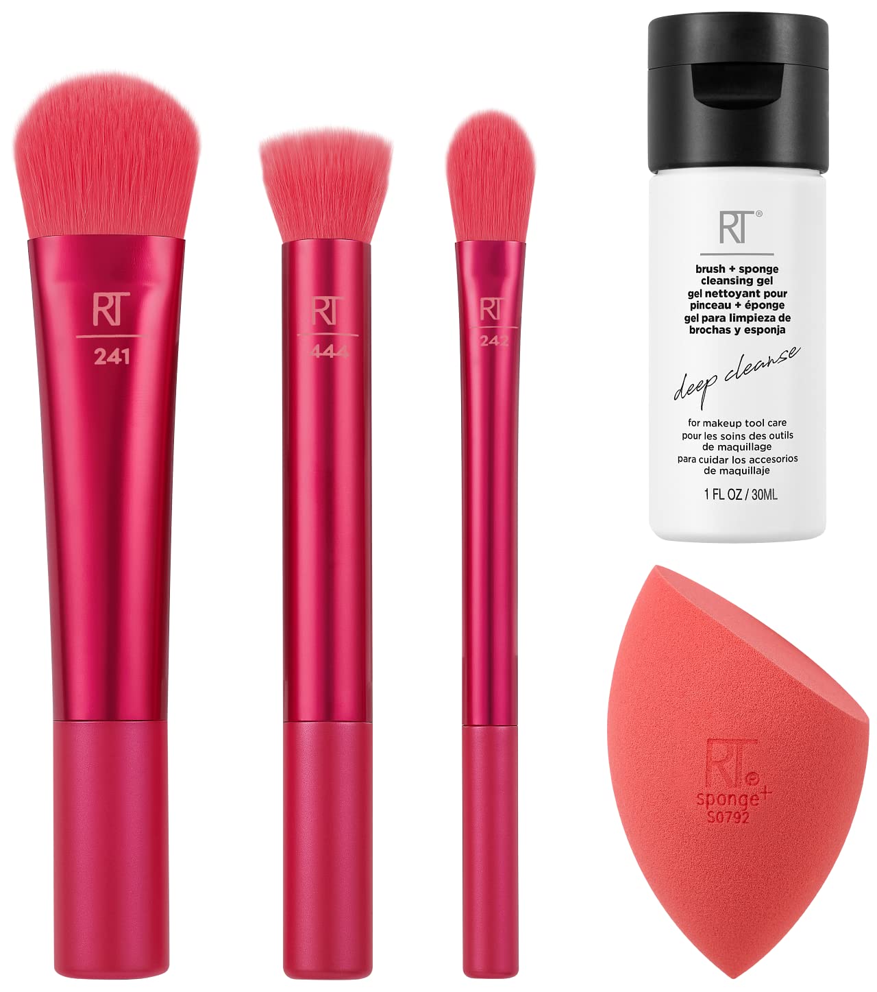 Real Techniques Limited Edition Sparkle + Sleigh Makeup Brush & Sponge Kit, Makeup Spone Blender & Face Brushes For Flawless Finish, 5 Piece Holiday Gift Set - Image 3