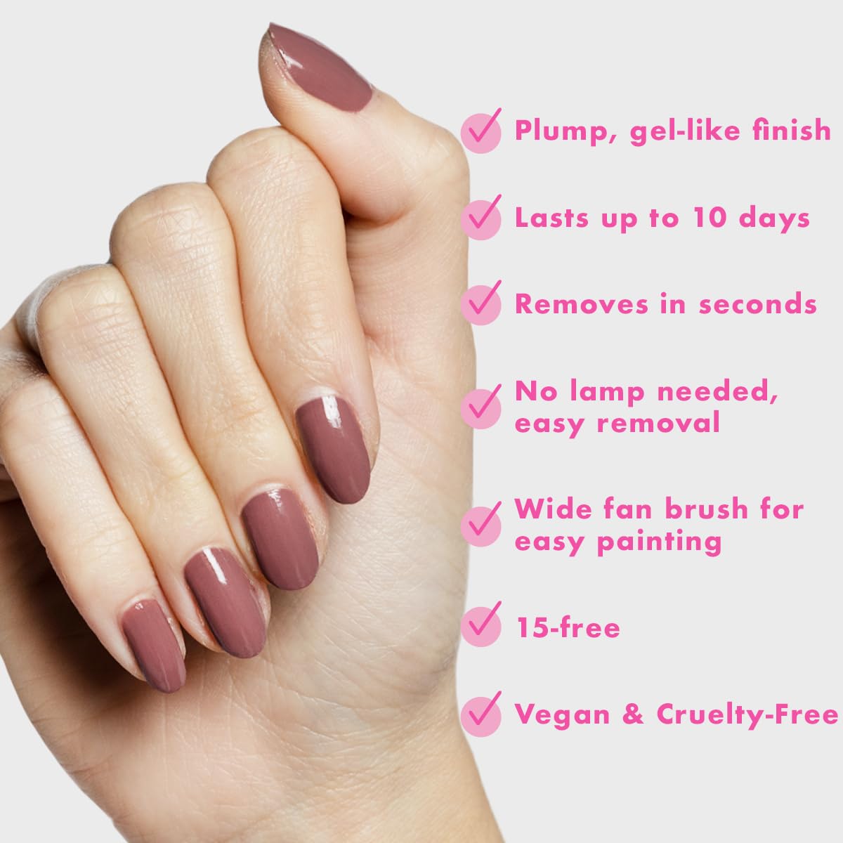 Olive & June Long-Lasting Nail Polish Plump, Gel-Like Finish No Lamp Needed Lasts up to 10 days Salon-Quality Color at Home 15-Free, Vegan & Cruelty-Free Chip-Resistant Shine Shacket - Image 5