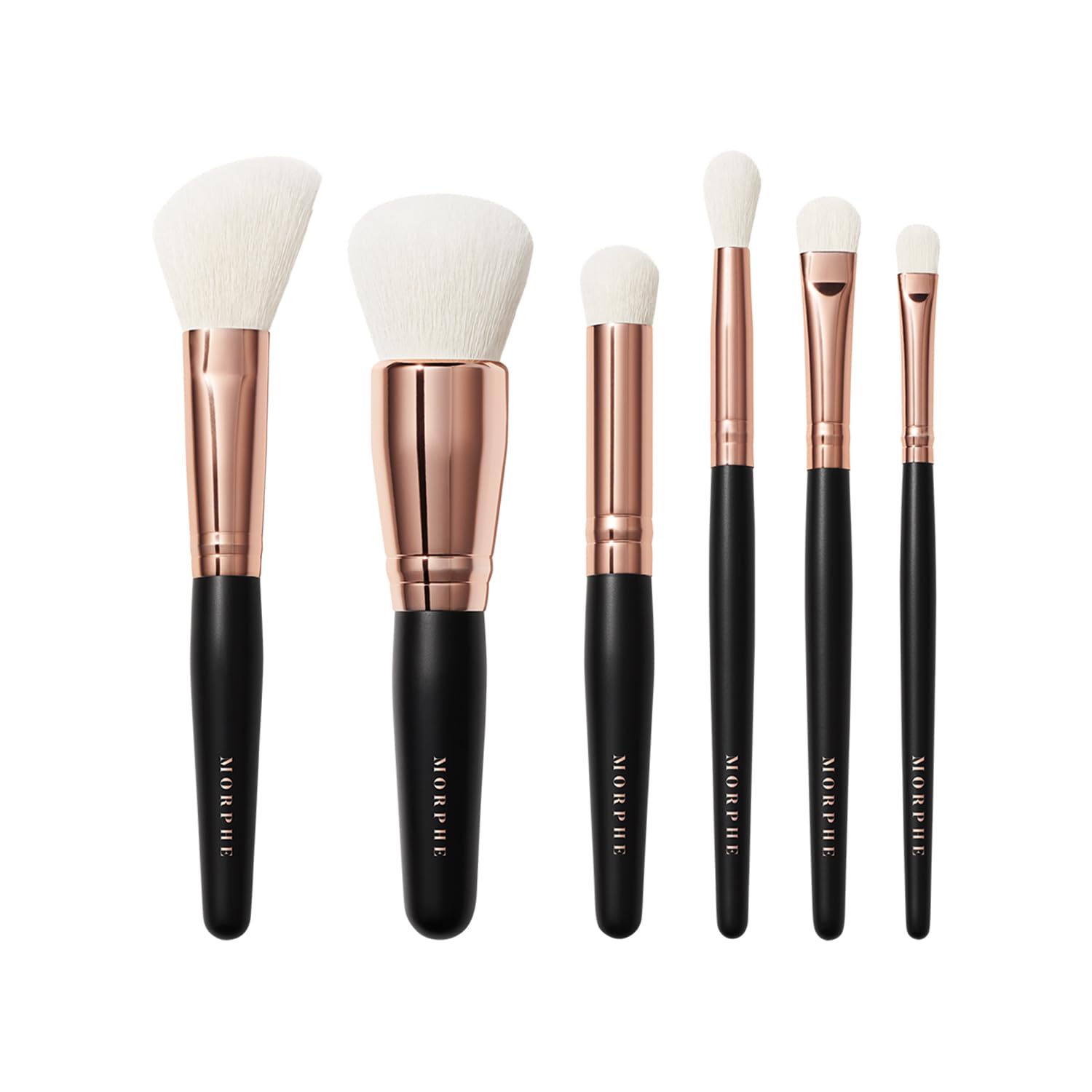 Morphe Rose Away Makeup Brushes - 6 Piece Make Up Brush Set of Eye and Face Brushes - Made with Synthetic Bristles and Includes Makeup Brush Case (6 Count) - Image 6