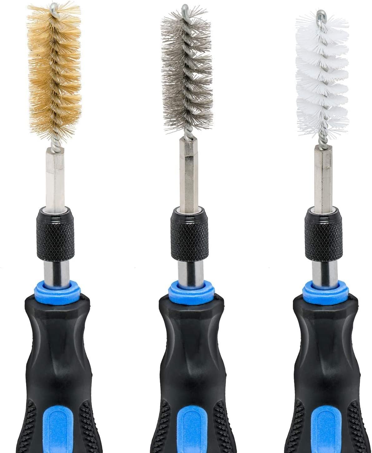 NEIKO 00325A Wire Brush Drill Attachments with 1/4-Inch Hex Shank, SAE and MM Brushes Assortment, Mountable on Power Drill or Die Grinder, 38-Piece Set - Image 9
