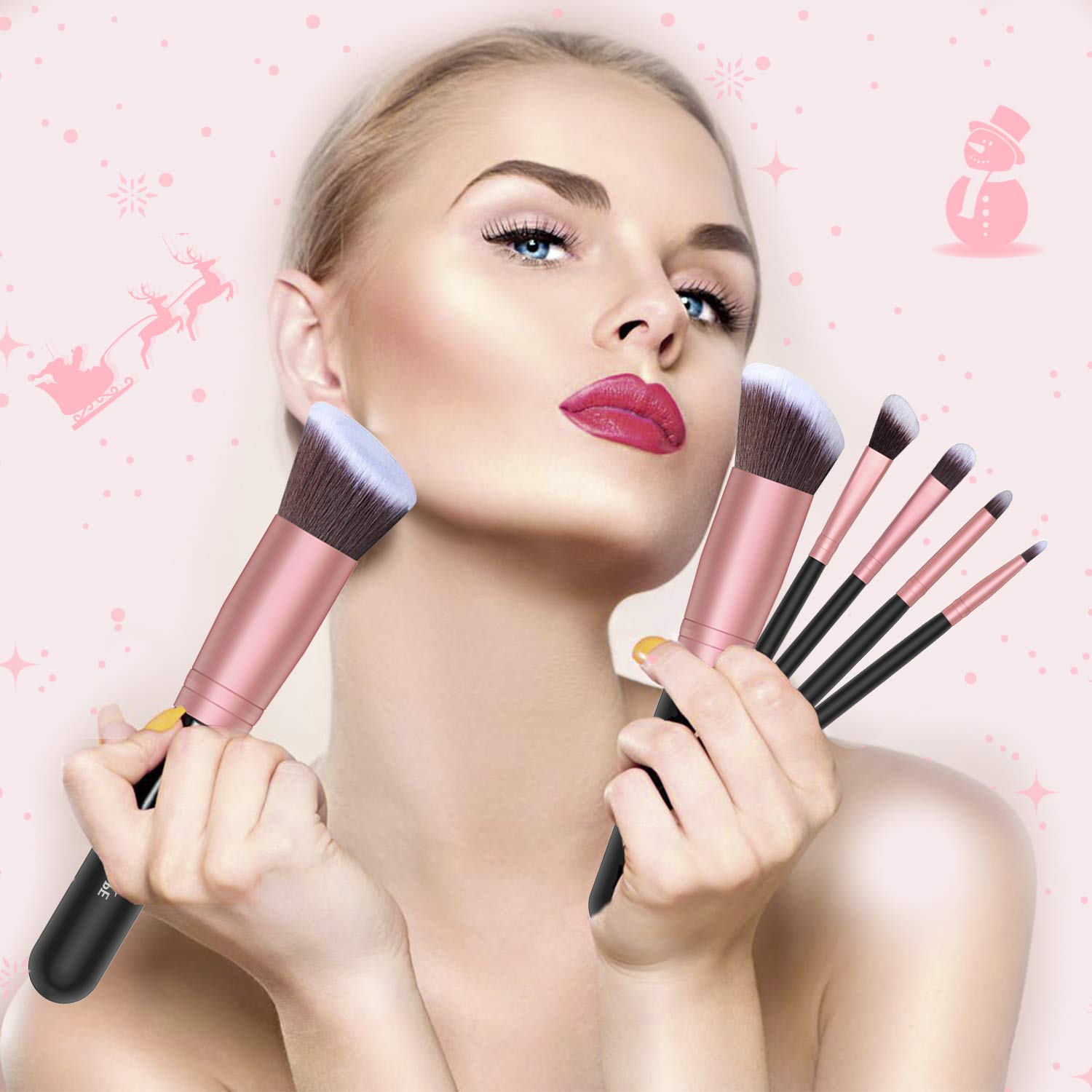 Makeup Brushes Makeup Brush Set - 16 Pcs BESTOPE PRO Premium Synthetic Foundation Concealers Eye Shadows Make Up Brushes set,Eyeliner Brushes(Black) - Image 7