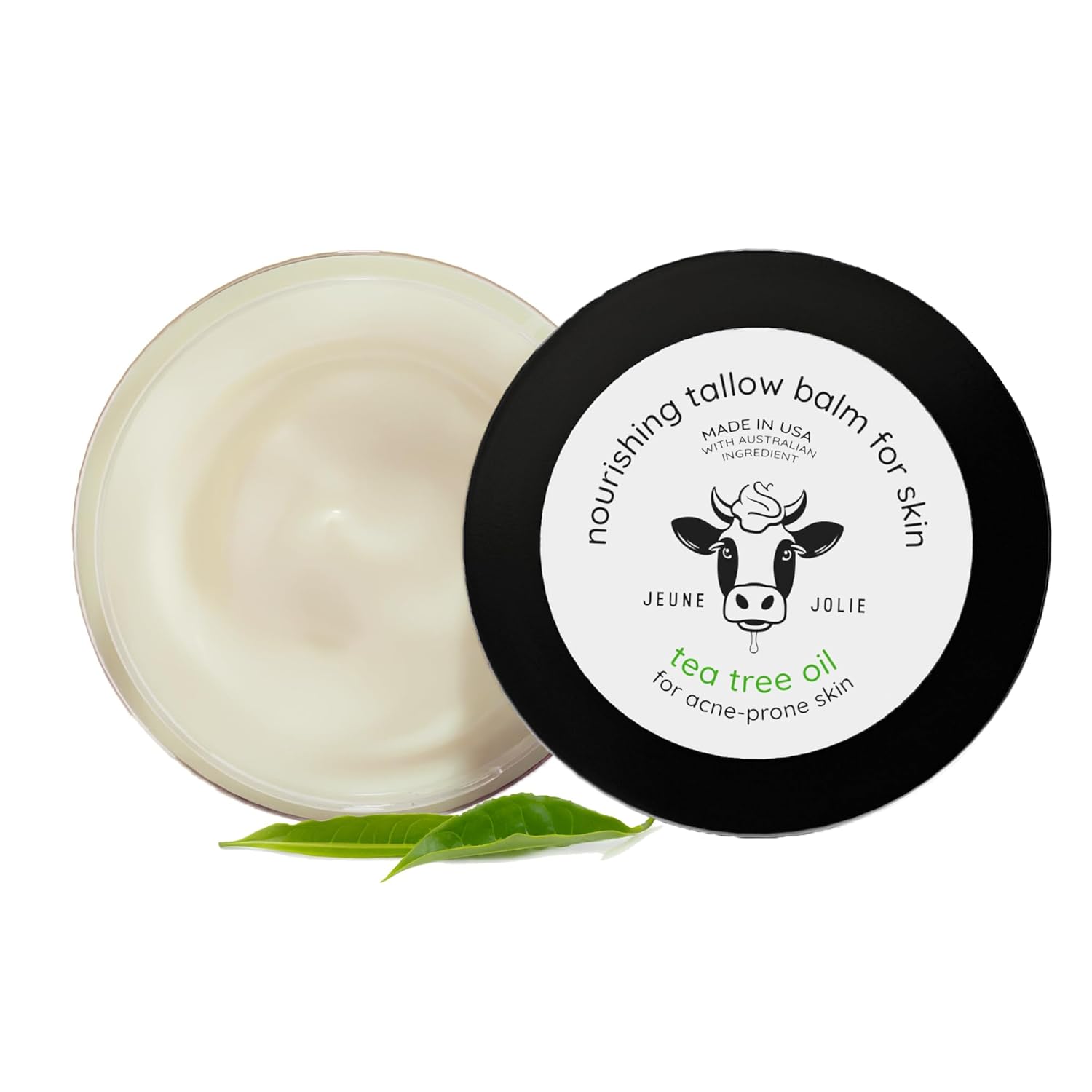 Whipped Milky Beef Tallow For Skin & Face | Made in USA | 100% Grass-Fed with All-Natural Organic Oils, Dewy Finish Beef Tallow Balm Moisturizer - For Sensitive Acne-Prone Skin, Tea Tree 2oz - Image 2