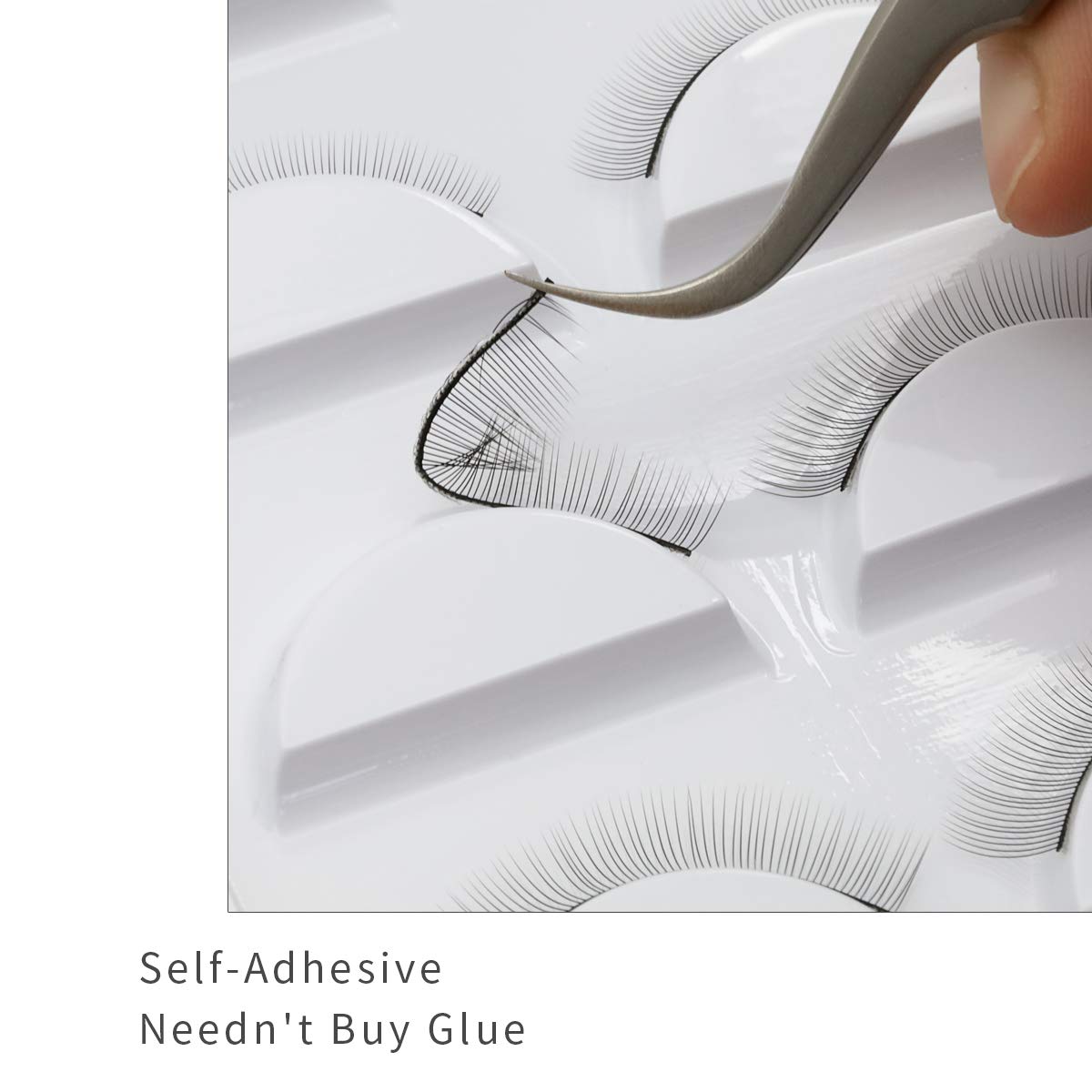 30 Pairs Practice Lashes for Lash Extensions Training Eyelash Extension Supplies Practice Strips Thin Band 8mm Mimic Natural Eyelash for Mannequin Head Tech Must Haves by EMEDA - Image 3