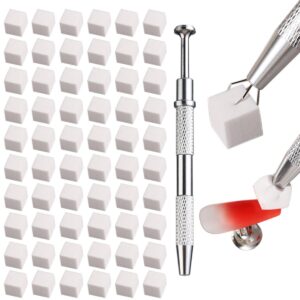 100Pcs Soft Nail Sponges for Ombre, Nail Art Sponges With Grabbing Pen, Aura Nails, Ombre Nail Brush, Manicure Nail Art Tools, Professional Accessories Supplies