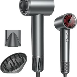 Hair Dryer, Professional Ionic Hair Dryer for Fast Drying, High Speed Hair Blow Dryer with Diffuser for Home Salon Travel, Constant Temperature Hair Care Without Hair Damage