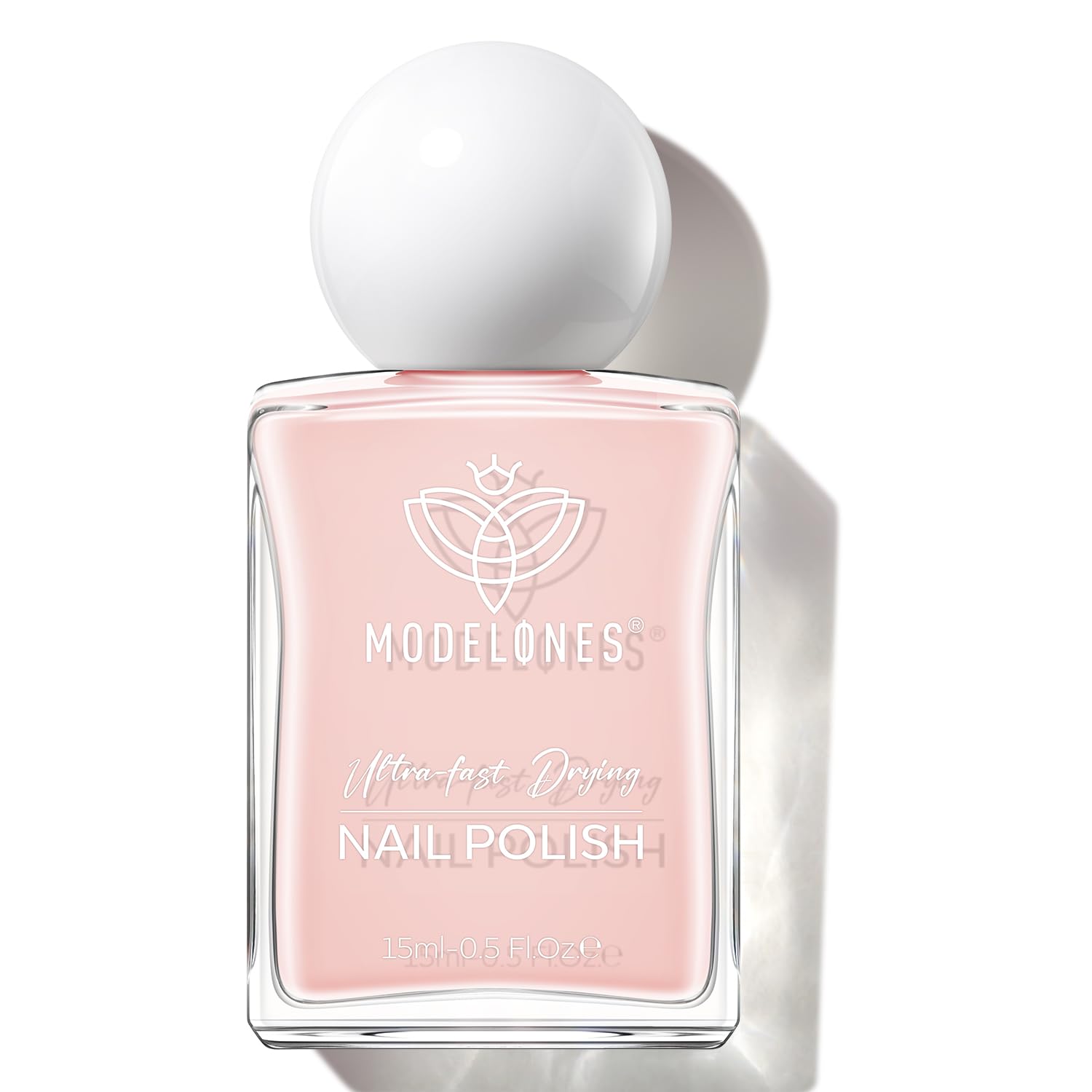 modelones Pastel Pink Nail Polish, Light Pale Pink 15 ml Quick Dry Nail Lacquer Strengthener Long Last Shine Fingernail Toe Nail Art DIY Home Travel Manicure Gift for Women Girls 0.5 Fl Oz