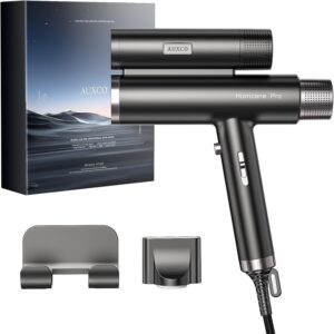 Hurricane Pro Professional Hair Dryer, Unique 216,000 RPM Dual Brushless Motor | Ionic Blow Dryer for Salon & Home Use | Compact, Lightweight & Quiet Travel Hair Dryer with 3 Speeds (Matte Gray)