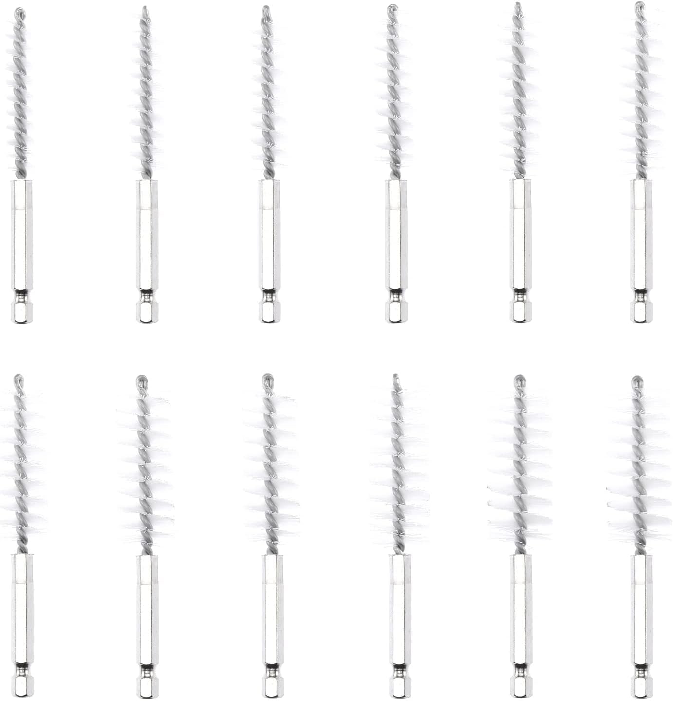 NEIKO 00325A Wire Brush Drill Attachments with 1/4-Inch Hex Shank, SAE and MM Brushes Assortment, Mountable on Power Drill or Die Grinder, 38-Piece Set - Image 4