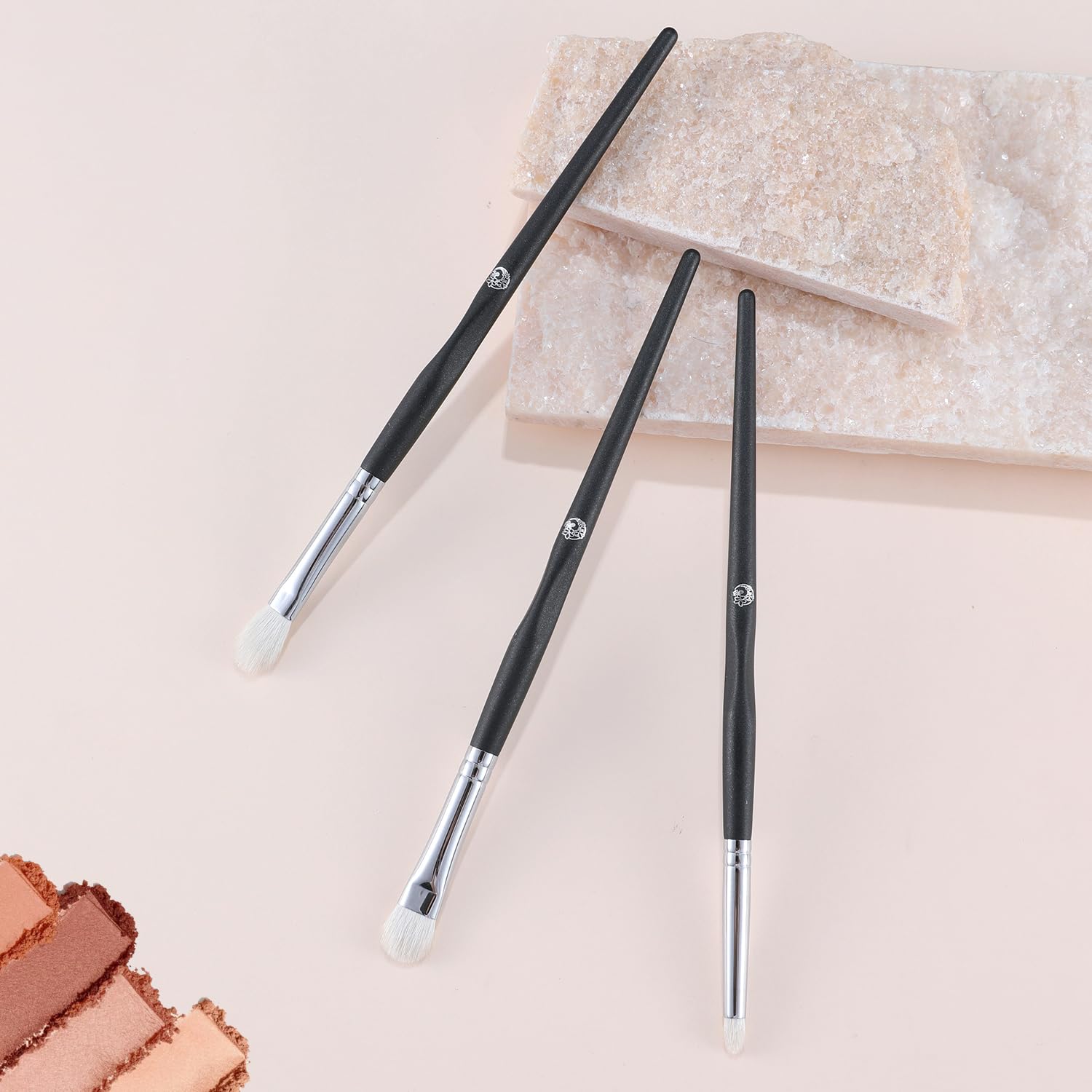 ENERGY Eyeshadow Brush Set 3PCS – Soft Natural Goat Hair for Smooth Blending,Eye Blending and Pencil Brushes for Flawless Makeup Application Black - Image 5