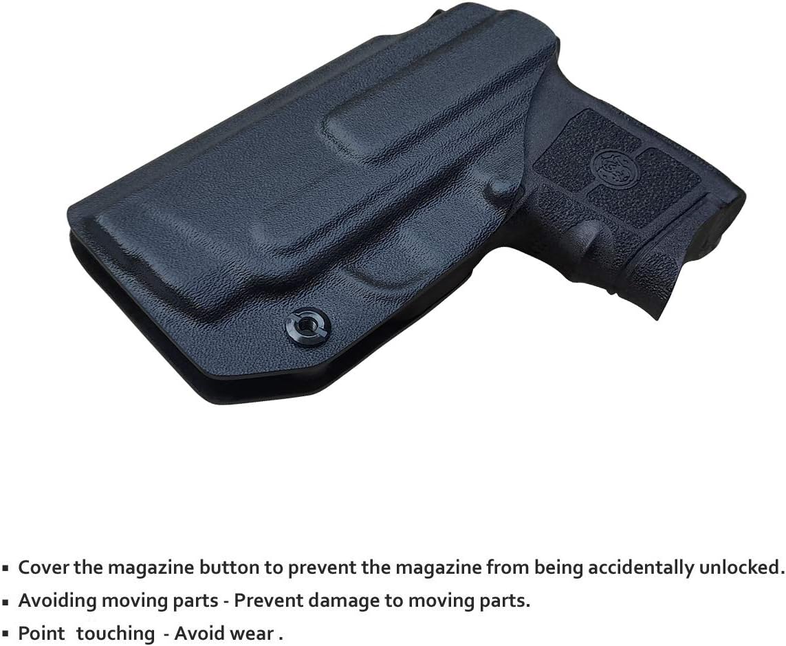 Bodyguard 380 Holster IWB Kydex Holster Fit: Smith & Wesson M&P Bodyguard 380 / Bodyguard 380 with Integrated Laser Pistol⎜Inside Waistband Carry⎜Adj. Cant Retention⎜Cover Mag-Button⎜No Wear⎜No Jitter - Image 4