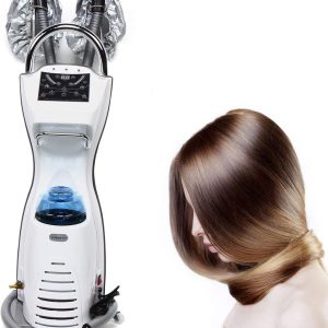 7 in 1 Professional Stand Hair Steamer Dryer, 110V Orbiting Rollerball Color Processor w/ Rolling Base, Floor Hooded Treatment Perming Machine