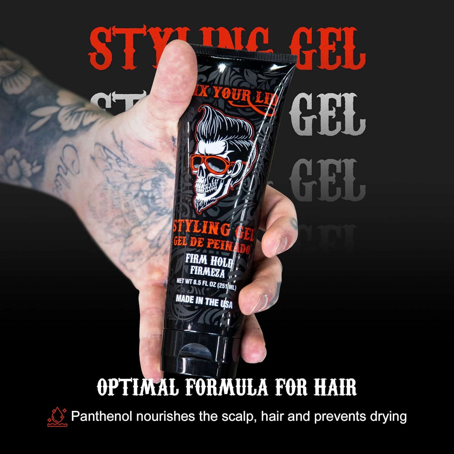 Fix Your Lid Styling Gel for Men's Hair - Firm Hold with Fuller Look - Strong Hold Gel for All Men's Hair Types & Styles - Easy To Wash Out - 8.5 Oz - Image 4