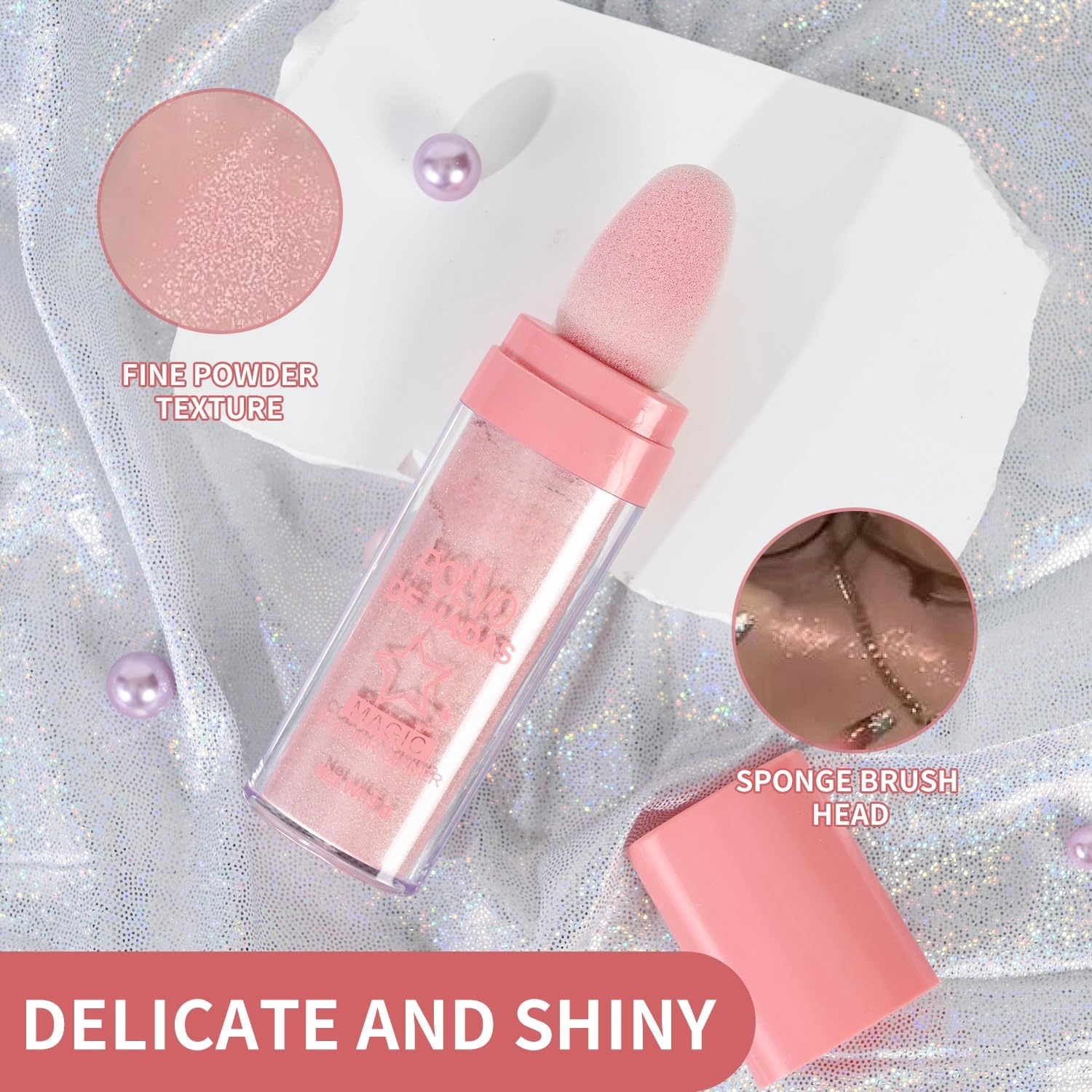 URQT 4 Color Polvo De Hadas Fairy Dust Highlight Patting - Full Body Contouring and Clavicle Pearlescent Patting Powder for Face and Eye, Christmas Sparkling Body Glitter (4 Pack) - Image 5