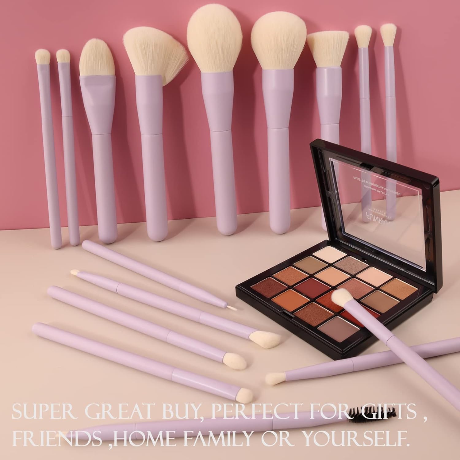 Makeup Brushes, Dpolla 15Pcs Complete Synthetic Makeup Brush Set with Professional Foundation Brushes Powder Concealers Eye shadows Blush Makeup Brush for Perfect Makeup (Purple) - Image 7