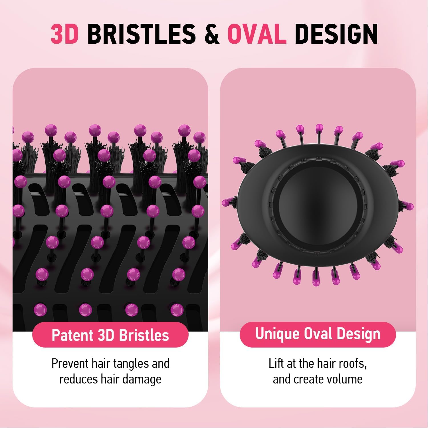Hair Dryer Brush, MiroPure 4-in-1 Hair Brush Blow Dryer with 4 Speed Temp Settings, One Step Hair Dryer and Styler Volumizer, Hot Air Straightener Brush for Smooth Frizz-Free Blowout, Black Red - Image 6