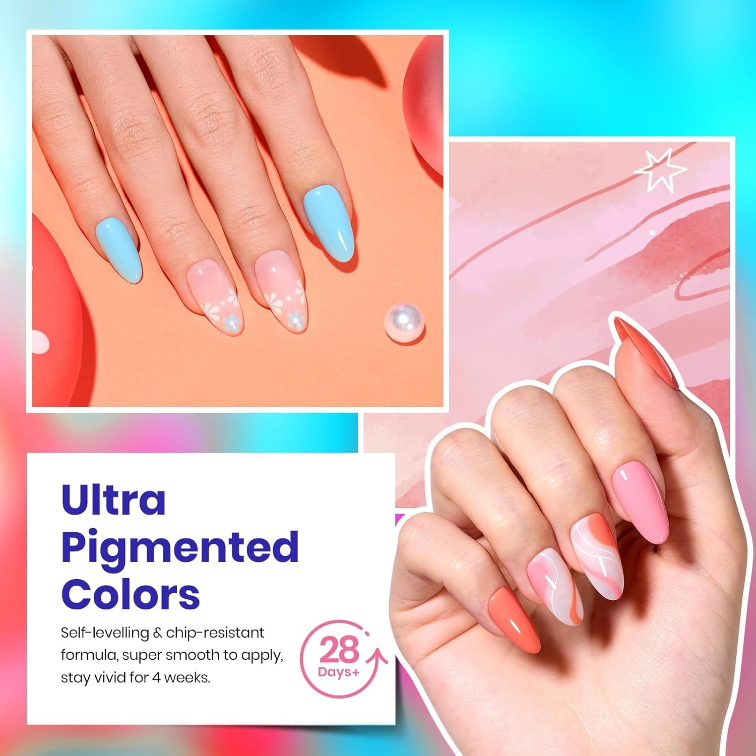 Beetles Gel Nail Polish Set, 23pcs Gel Polish Kit, 20 Colors Pink Green Blue Uv Gel Polish with Base Top Coat, All Season Manicure Tools for Beginners Nail Art Home Gift for Women - Image 5
