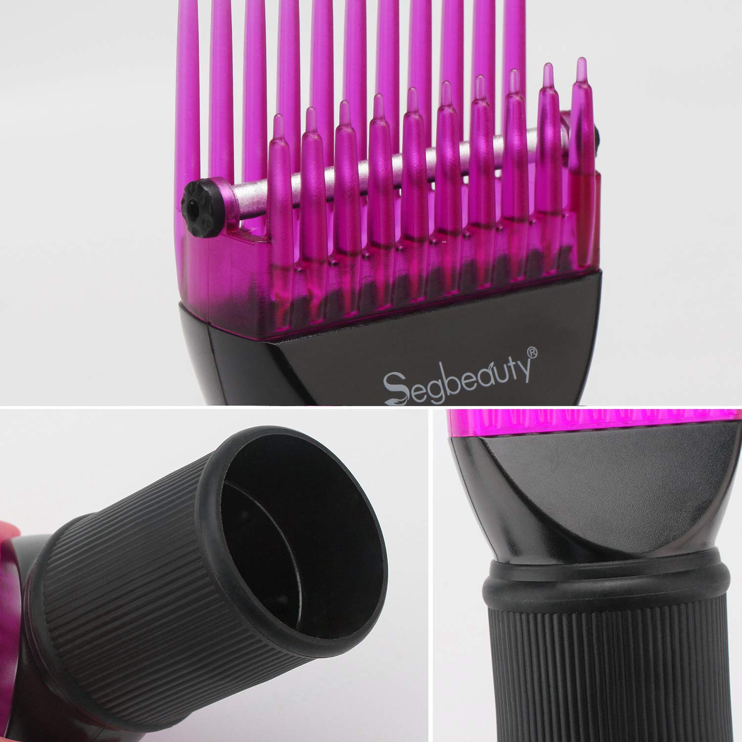 Segbeauty Blower Dryer Comb Attachment, Hair Dryer Concentrator with Brush Attachments for 1.57-1.97" Nozzle, Professional Salon Hairdressing Styling Tool for Straightening Wavy Natural Curly Hair - Image 3