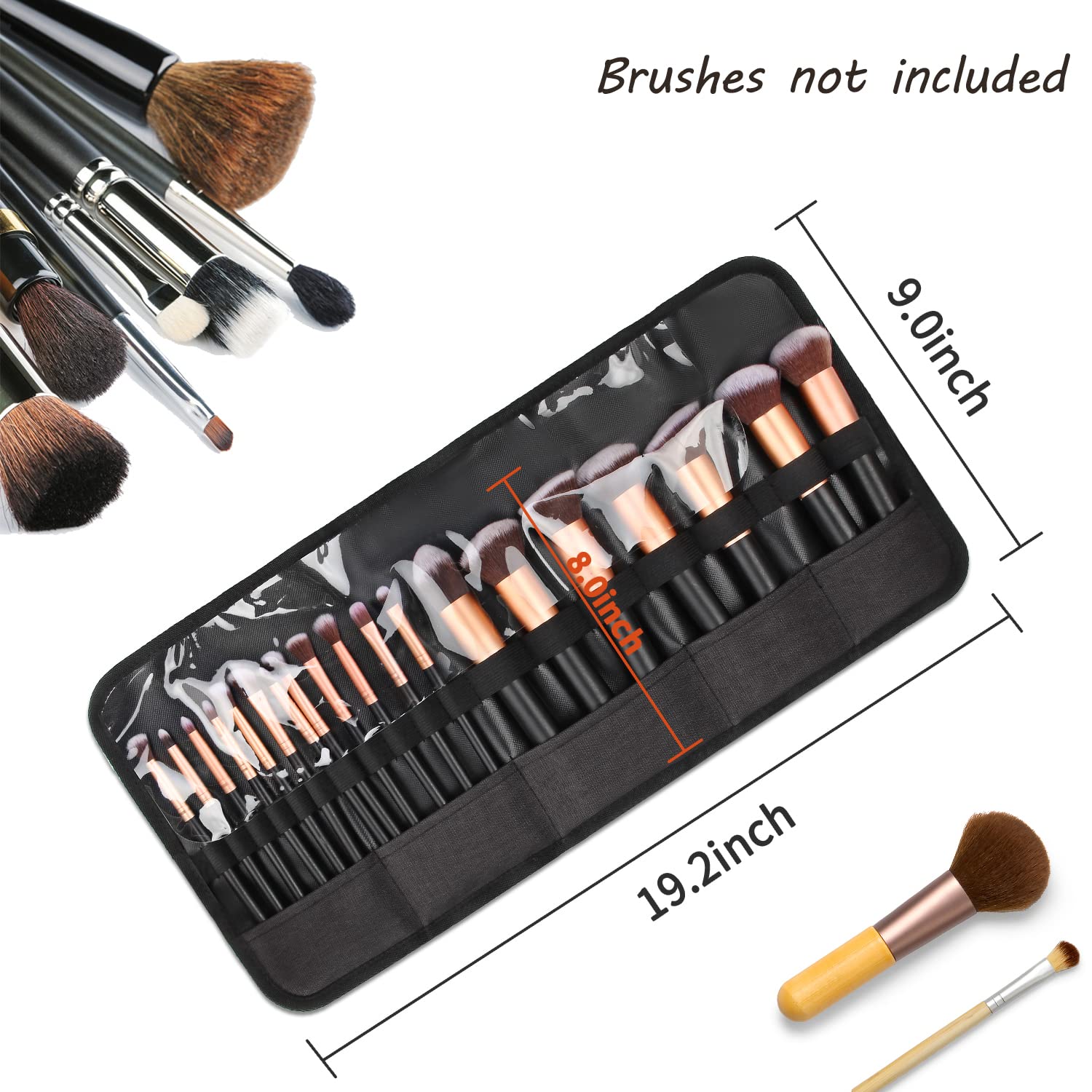 OCHEAL Makeup Brush Holder,Makeup Brush Organizer,Travel Makeup Brushes Bag Cosmetic Bags Pouch for Women Cosmetic Brushes Makeup Artist -Brushes Not included - Image 4