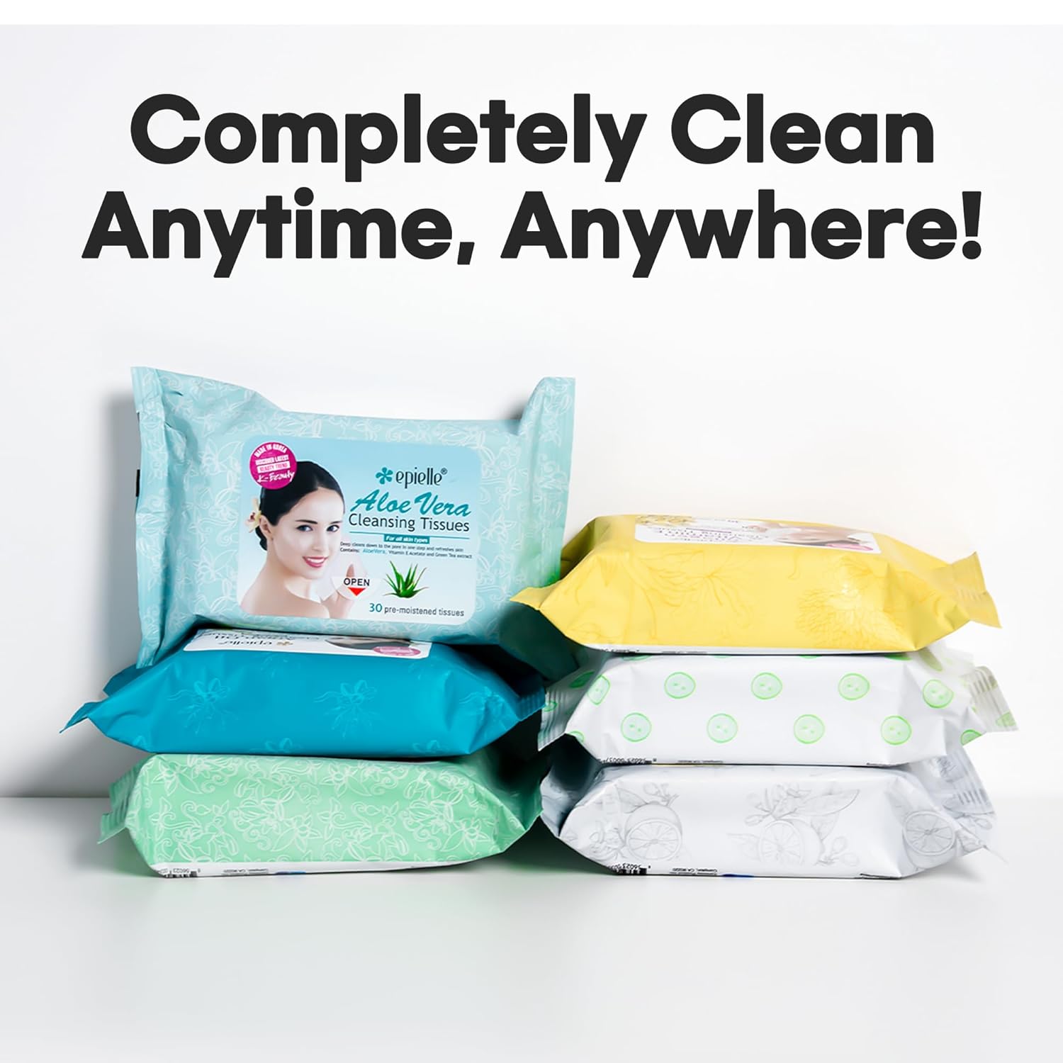 Epielle Argan Oil Makeup Remover Cleansing Wipes Tissue | Gentle for all Skin Types | Daily Facial Cleansing Towelettes | Removes Dirt, Oil, Makeup (Pack of 6) - Image 5
