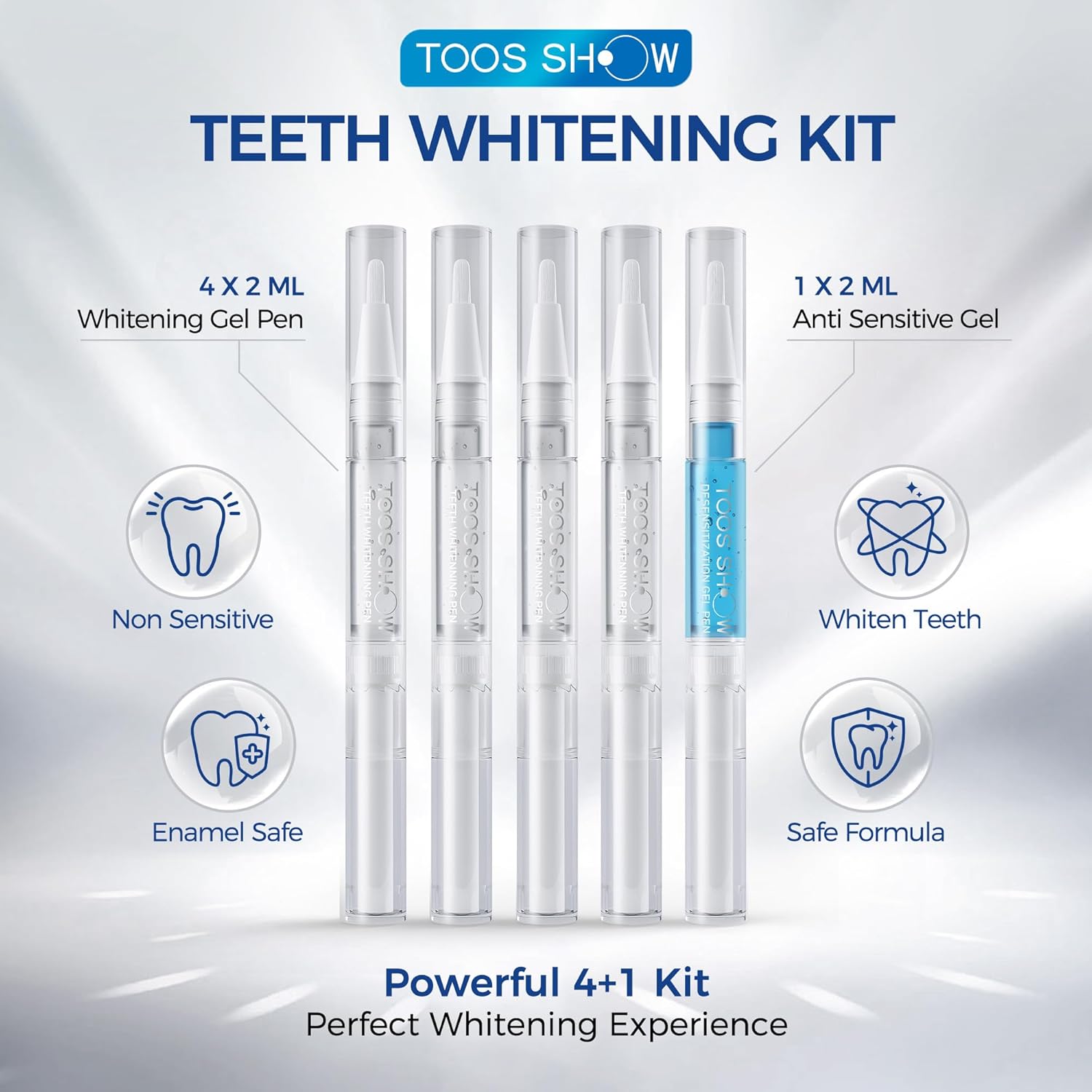 Gentle LED Teeth Whitening Kit for Sensitive Gums with Whitening Strips and Remineralization Pen - Image 7