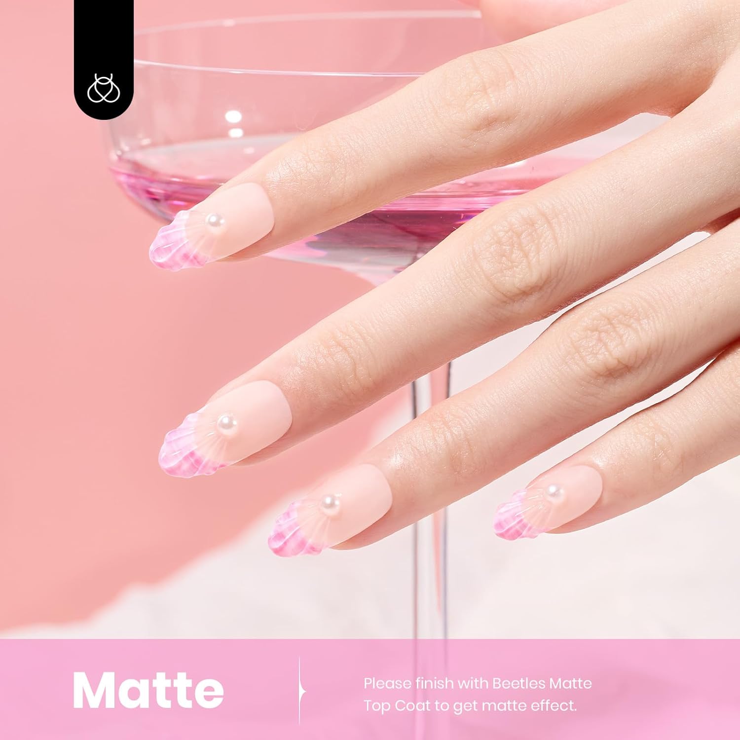 Beetles Pink Gel Nail Polish 15ml, Baby Pink Soak Off UV LED Gel Polish High Gloss for Manicure Art for Salon DIY Colorful Bottle Rosy Glow - Image 3