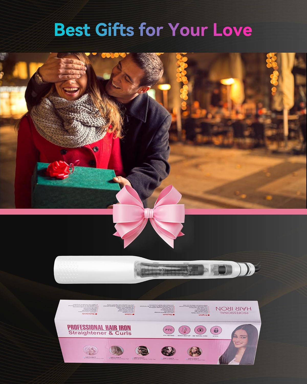 Hair Straightener, 1 Inch Steam Hair Straightener & Curling Iron 2-in-1,Fast Heat-Up, Negative Ion & Steam Hair Care,Professional Ceramic Double Voltage Straightener for Less Frizz Shinier (White) - Image 9