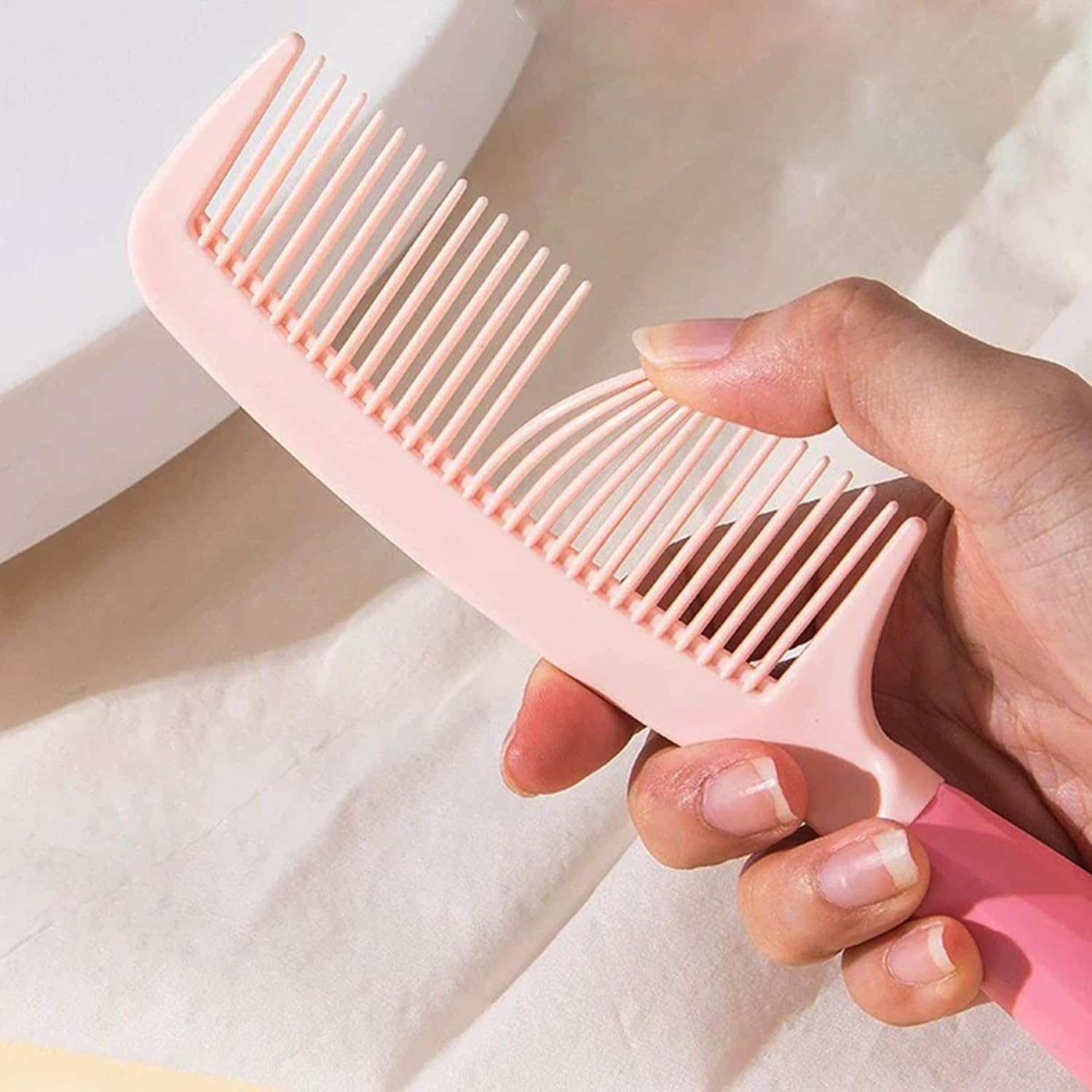 4 Pieces Hair Brush Hair Comb Set For Women Girls Gift Cute shaped Hair Comb Hair Brush Handheld Mirror Set Travel Detangling Comb Massage HairBrush with Air Cushion For Wet Dry Hair (Pink) - Image 8