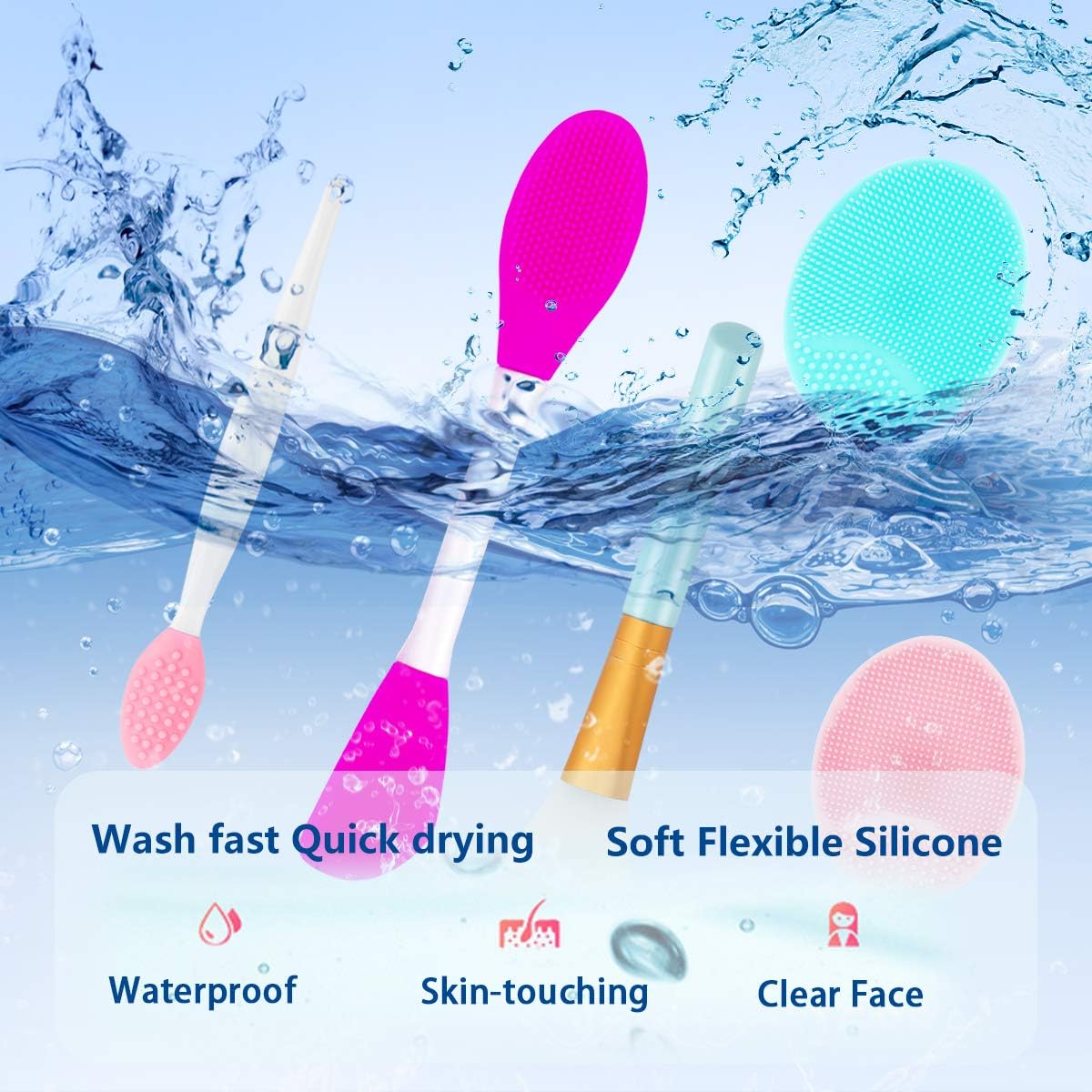 5PCS Silicone Scrubber Set, Lip & Face Cleansing Brush and 2PCS Exfoliating Face Brush for Men & Women - Image 7