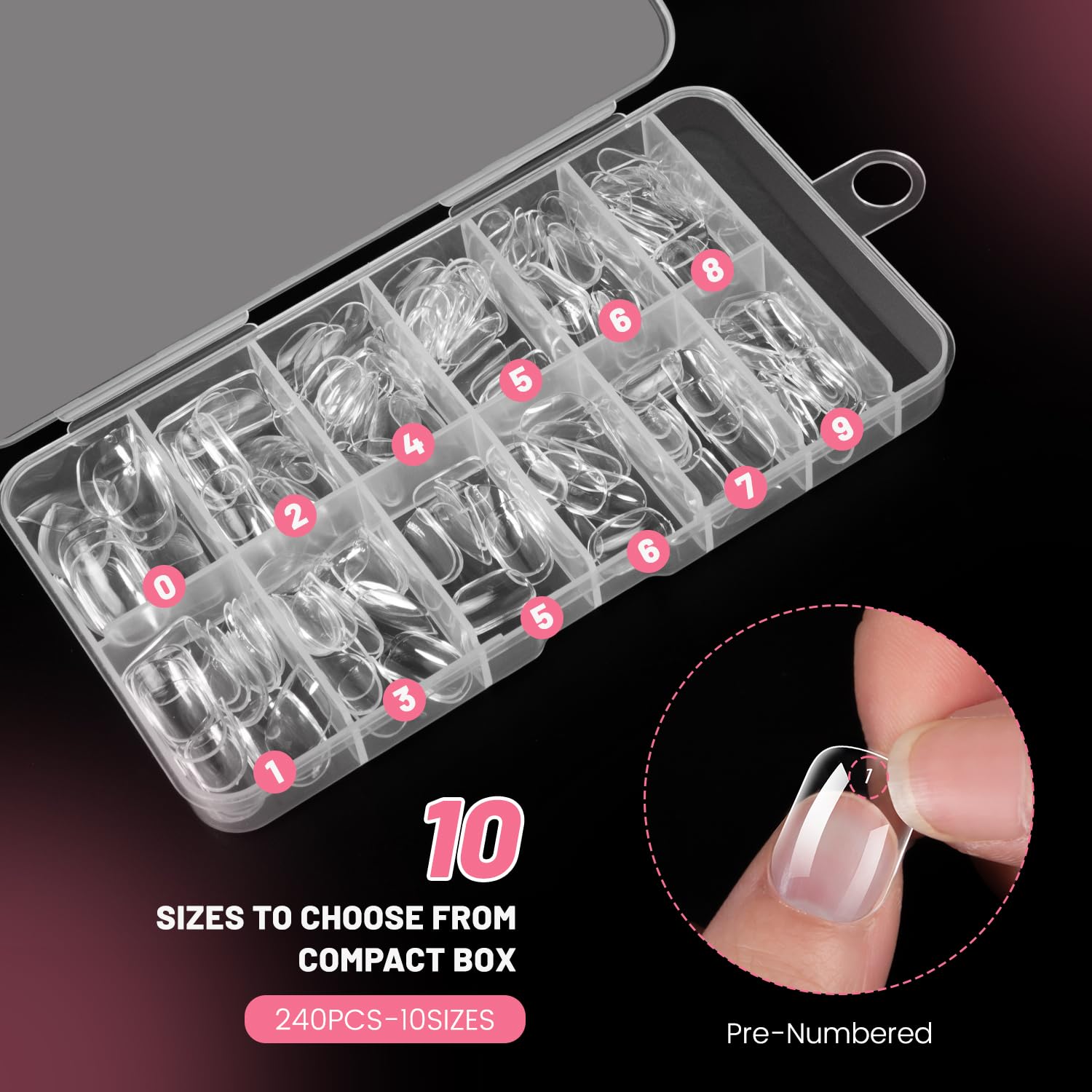 krofaue Kids Fake Nails - Short Oval Clear Nail Tips 240pcs Kids Press On Nails for Little Girls Full Cover Children Fake Nails Decoration 10 Sizes Artificial Acrylic Soft Gel Nail Tips - Image 7