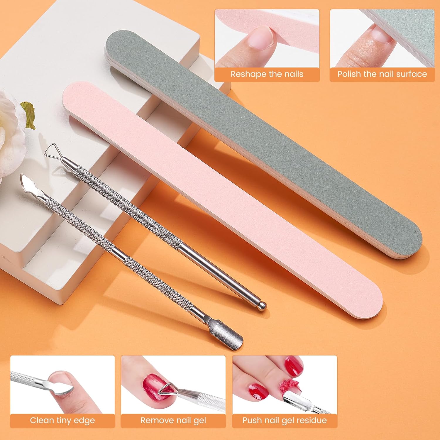 Dual Nail Soaking Bowl Acetone Proof: Soak Off Gel Nail Polish Dip Powder Remover Bowl- Cut the Soaking Time in Half Manicure Bowl for Salon Home (D2-White) - Image 6