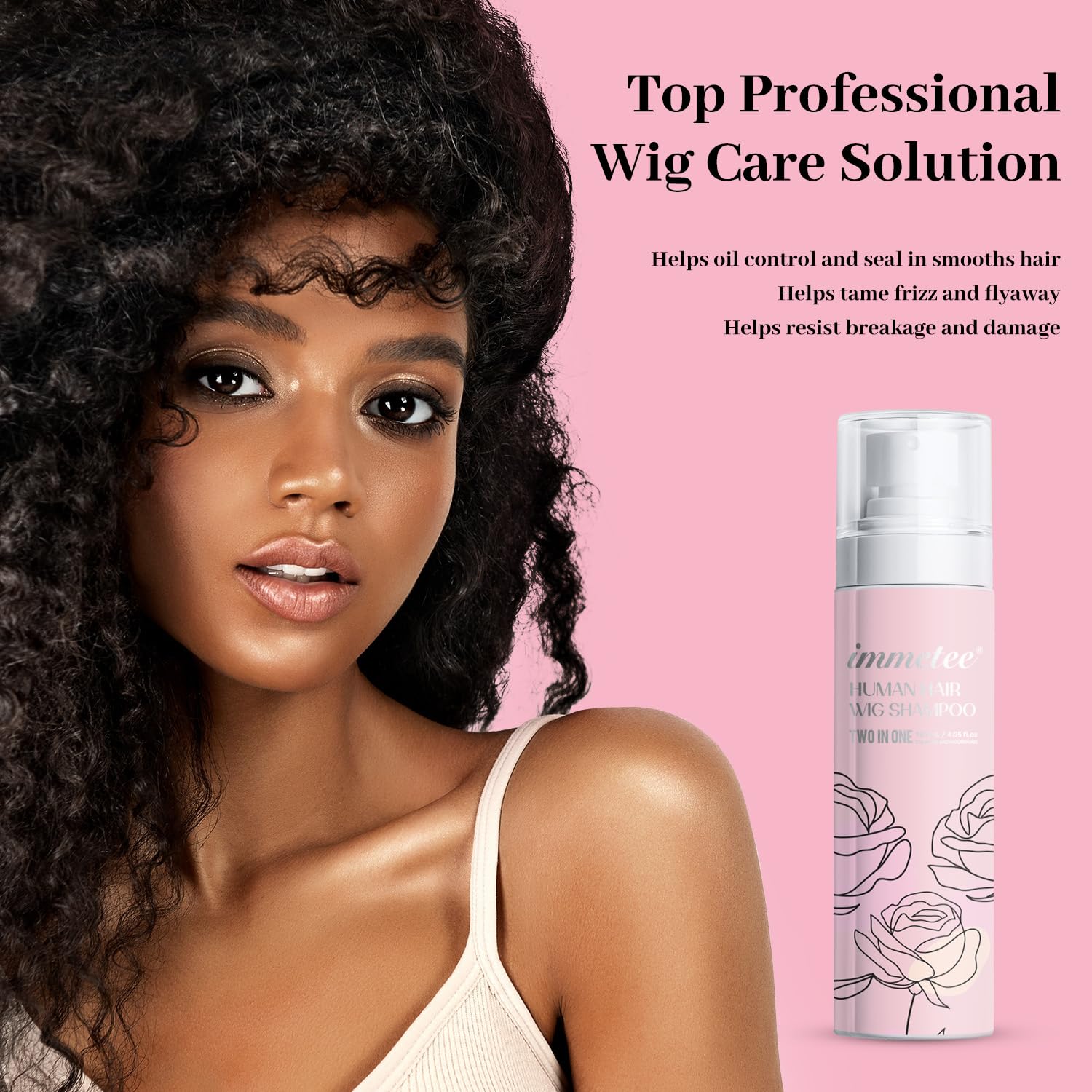 Immetee 2 In 1 Wig Shampoo and Conditioner for Natural Wigs, 120ml Capacity - Image 2