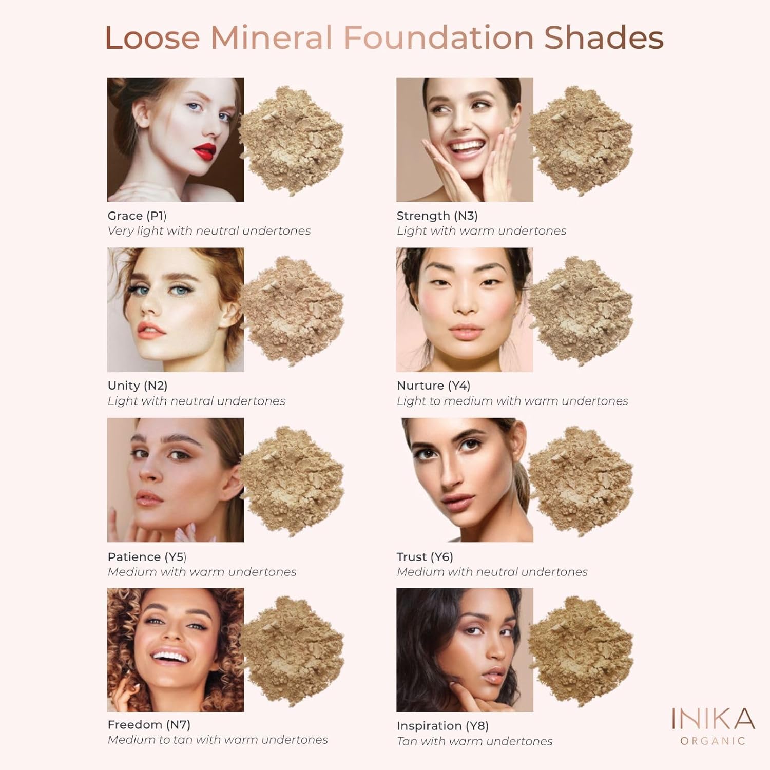 INIKA Organic Mineral Powder Foundation with SPF 25 - Vegan Makeup, Natural Looking, Buildable Coverage, Flawless Radiance & Glow, Blemish Coverage, Cruelty Free, Sustainable Packaging, Unity, 8g - Image 3