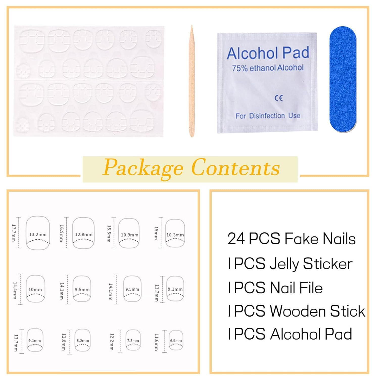 Square Press on Nails Short Fake Nails with Colorful Flower Designs Orange Red Nails Press ons Glossy Glue on Nails Acrylic False Nails Full Cover Stick on Nails for Women 24Pcs - Image 5