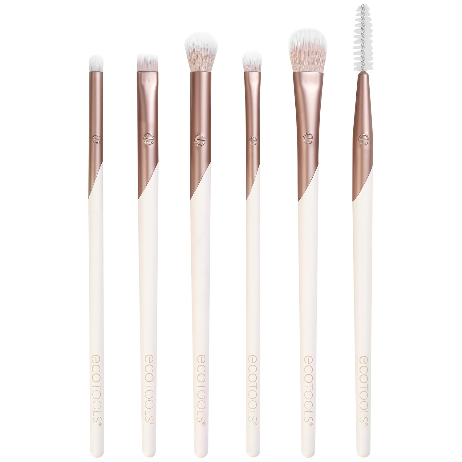 EcoTools Luxe Exquisite Eye Makeup Brush Kit, For Eyeshadow, Eyeliner, & Brow Makeup, Professional Eye Brush Set, Eco-Friendly Makeup Tools, Synthetic Bristles, Cruelty Free & Vegan, 6 Piece Set