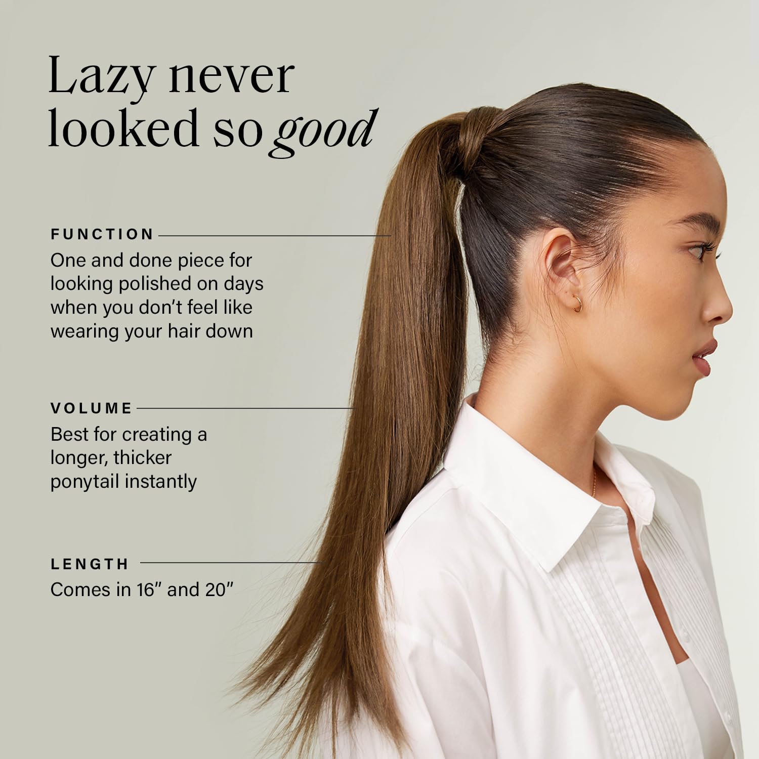 Luxy 100% Remy Human Hair, Clip-In Ponytail Extension, One-Piece Wrap & Secure Prongs - Natural Looking Volume & Length for All Hair Types 120 grams 20" Dirty Blonde Ponytail - Image 6