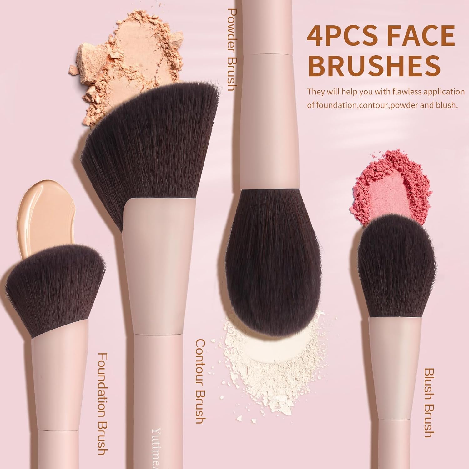Makeup Brushes 10pc, Makeup Brush Set Foundation Bronzer Contour Eyeshadow Blush Concealer Make Up Brushes - Image 4