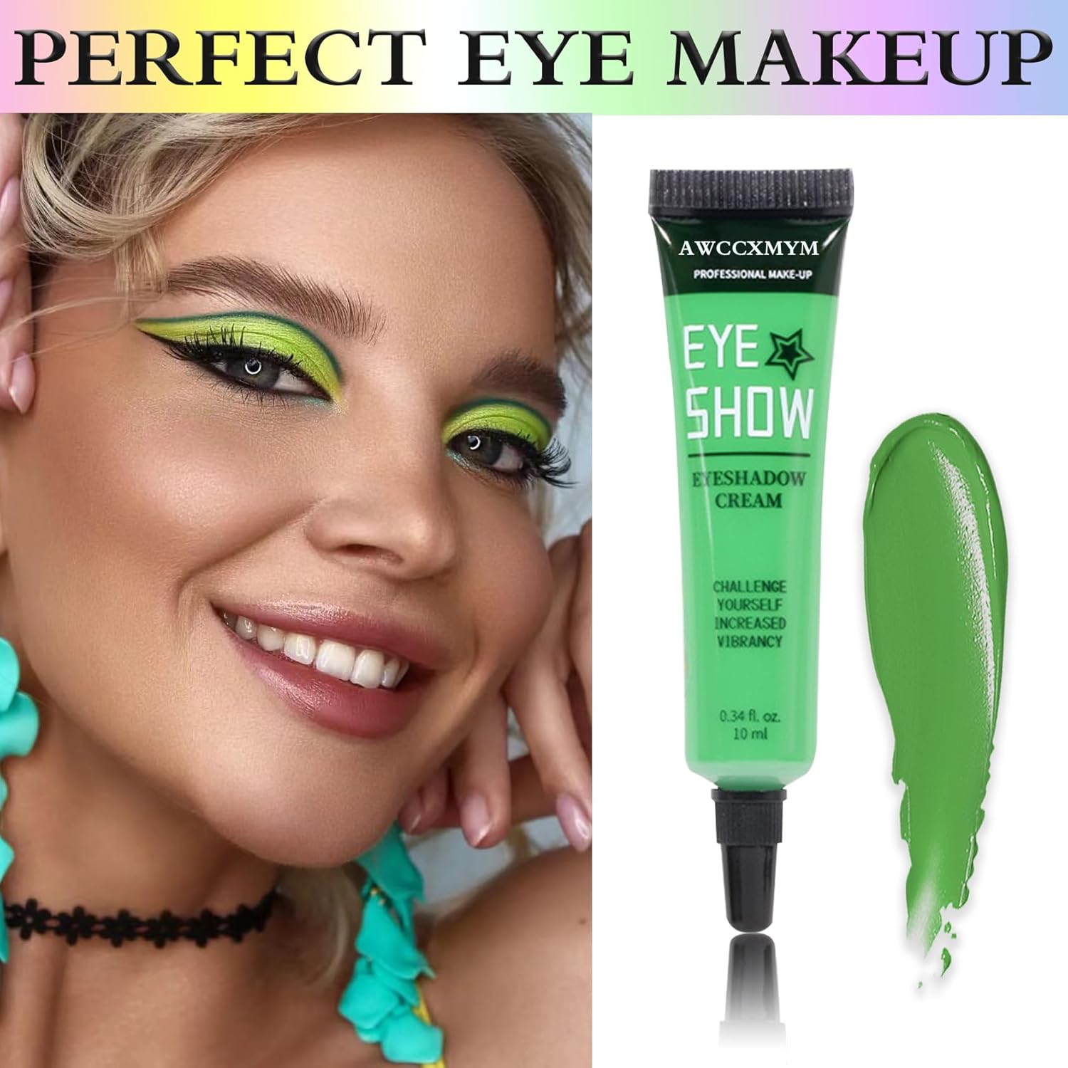 AWCCXMYM Green Glitter Eyeshadow Cream Eyeshadow Colorful Highly Pigmented Shiny Pearl Matte Eyeshadow Palette For Eyeliner Face Body Paint 04#Green - Image 7