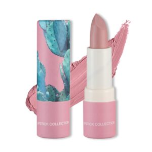 Matte Nude Lipstick Silky Velvet Lip Gloss Nude Lip Stain Paper Tube Lipsticks Non-Stick Cup, Waterproof Long Lasting Matte Lipstick for Women Daily Professional Lip Makeup-04 Light Pink