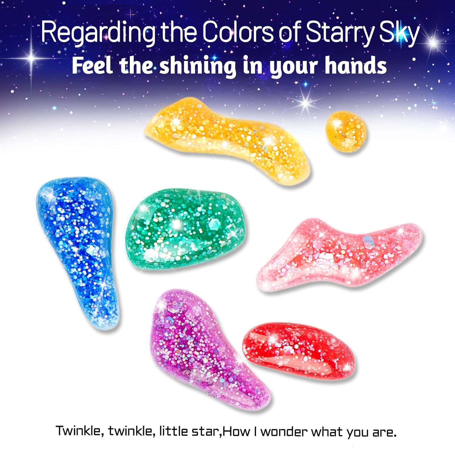 Quick Dry Kids Nail Polish Set, Glitter Non-Toxic Fingernail Polish for Toddler, Water-Based Peelable Nail Polish for Kids, 6 Color Rainbow for Kid Ages 3+ - Image 2