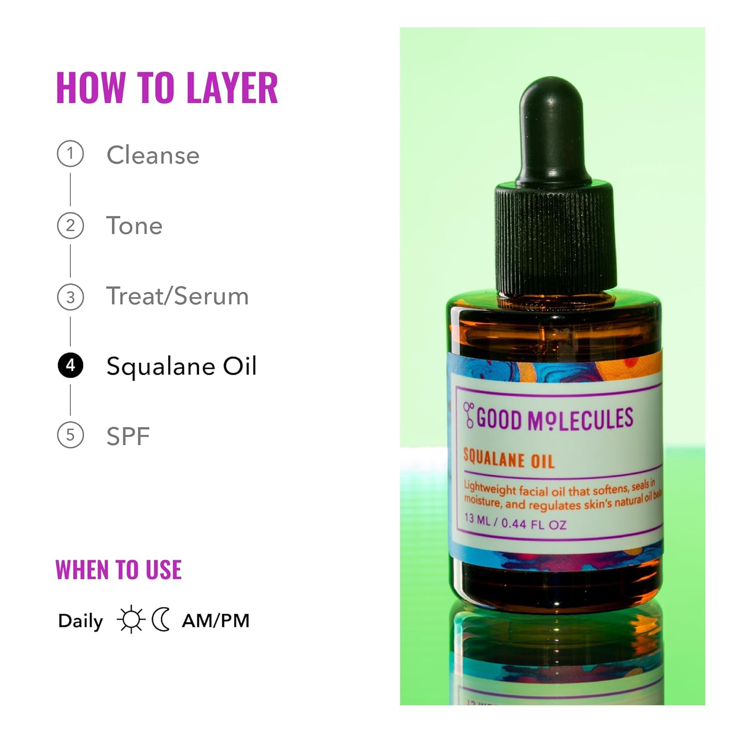 Good Molecules Squalane Oil - Moisturizer for Face, Skin, and Hair, Plumping, Firming, Anti-Aging - Skincare for Face to Hydrate and Calm the Skin - Image 6
