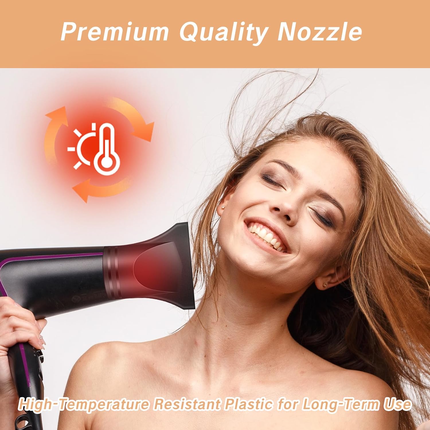 2 Pack Black Plastic Hair Dryer Comb Attachment Set for Home & Salon - Image 6
