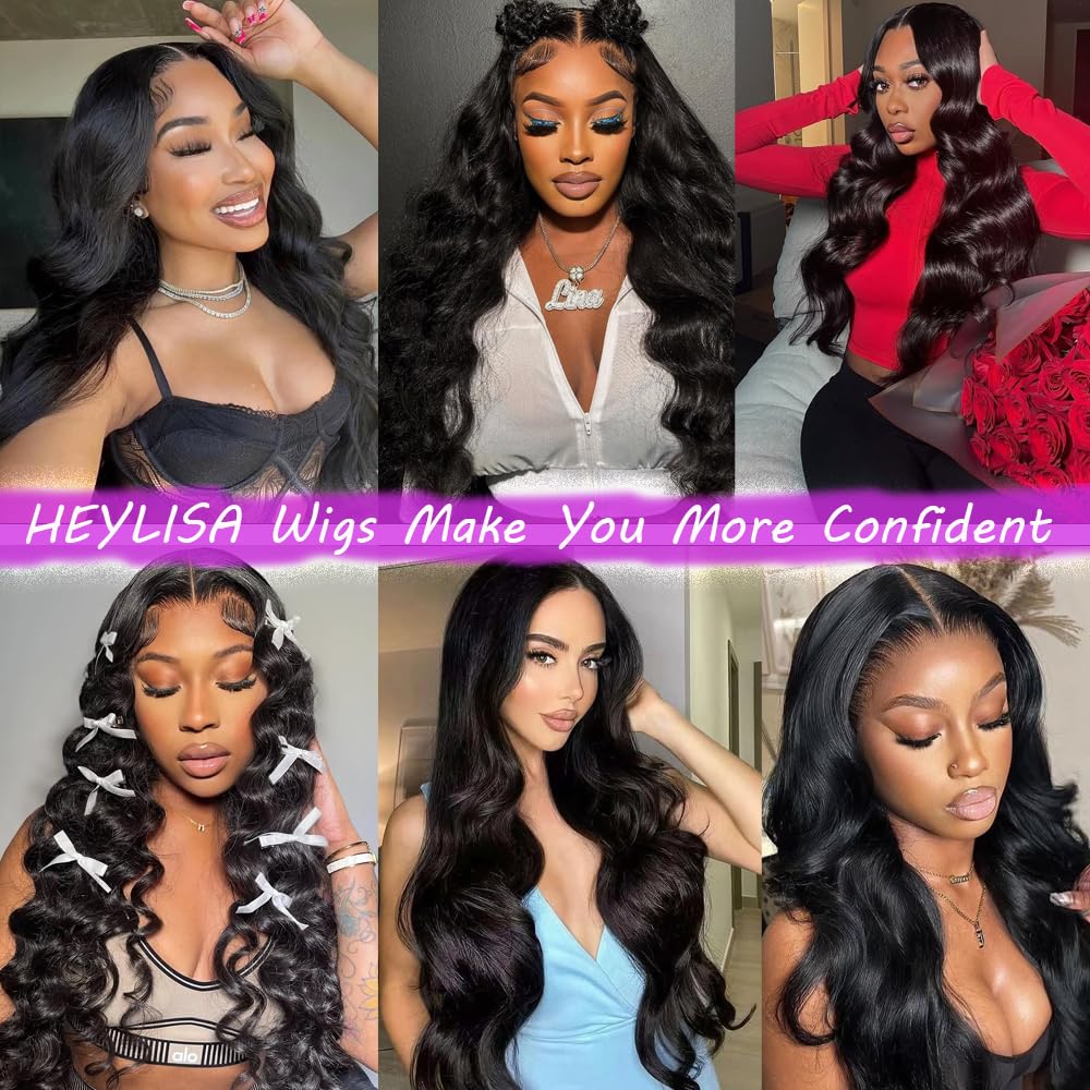 30 Inch 13x6 Body Wave Lace Front Wigs Human Hair 200 Density HD Transparent Lace Frontal Wigs Pre Plucked Glueless Wigs Human Hair Wig For Black Women (Black, 30 Inch, body) - Image 7