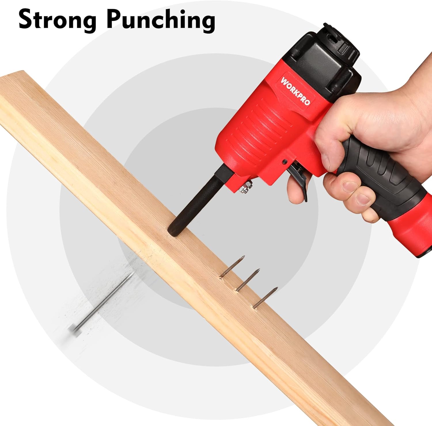 WORKPRO Pneumatic Nail Remover, Professional Heavy Duty Punch Nailer/Nail Puller/Nail Remover for Wood Workpieces, 60-100 PSI Denailer Removes 9-16 Gauge Nails - Image 6