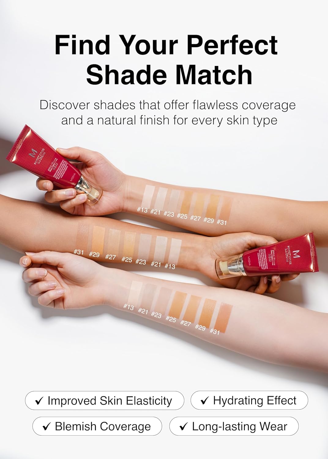 MISSHA M Perfect Cover BB Cream Dual Pack No.21 Light Beige - Light with Cool Undertone SPF 42 PA +++ 1.69 Fl Oz - Tinted Moisturizer with SPF - Image 6