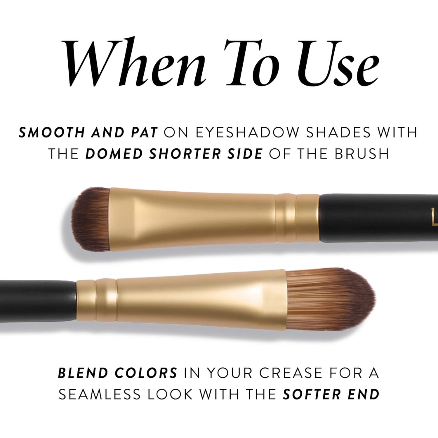 LAURA GELLER NEW YORK Dual-Ended Eyeshadow Brush - Domed Shader & Blending Brush for Baked and Pressed Eyeshadow Application - All Over Eye Makeup Brush - Image 5