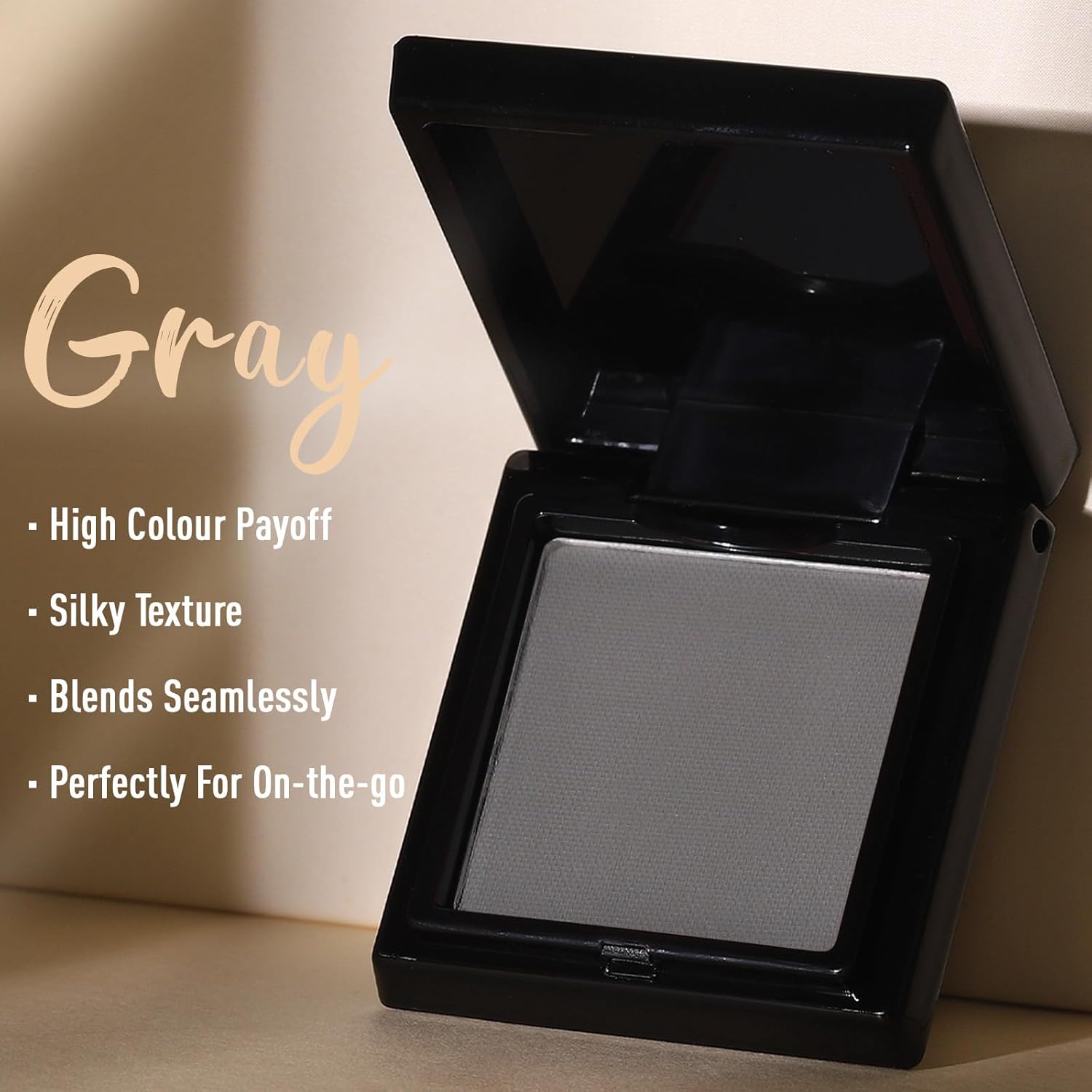 UCANBE Gray Single Eyeshadow Palette, Highly Pigmented Matte Eye Shadow Powder, Professional Long-Lasting Waterproof Makeup Palette - Image 6