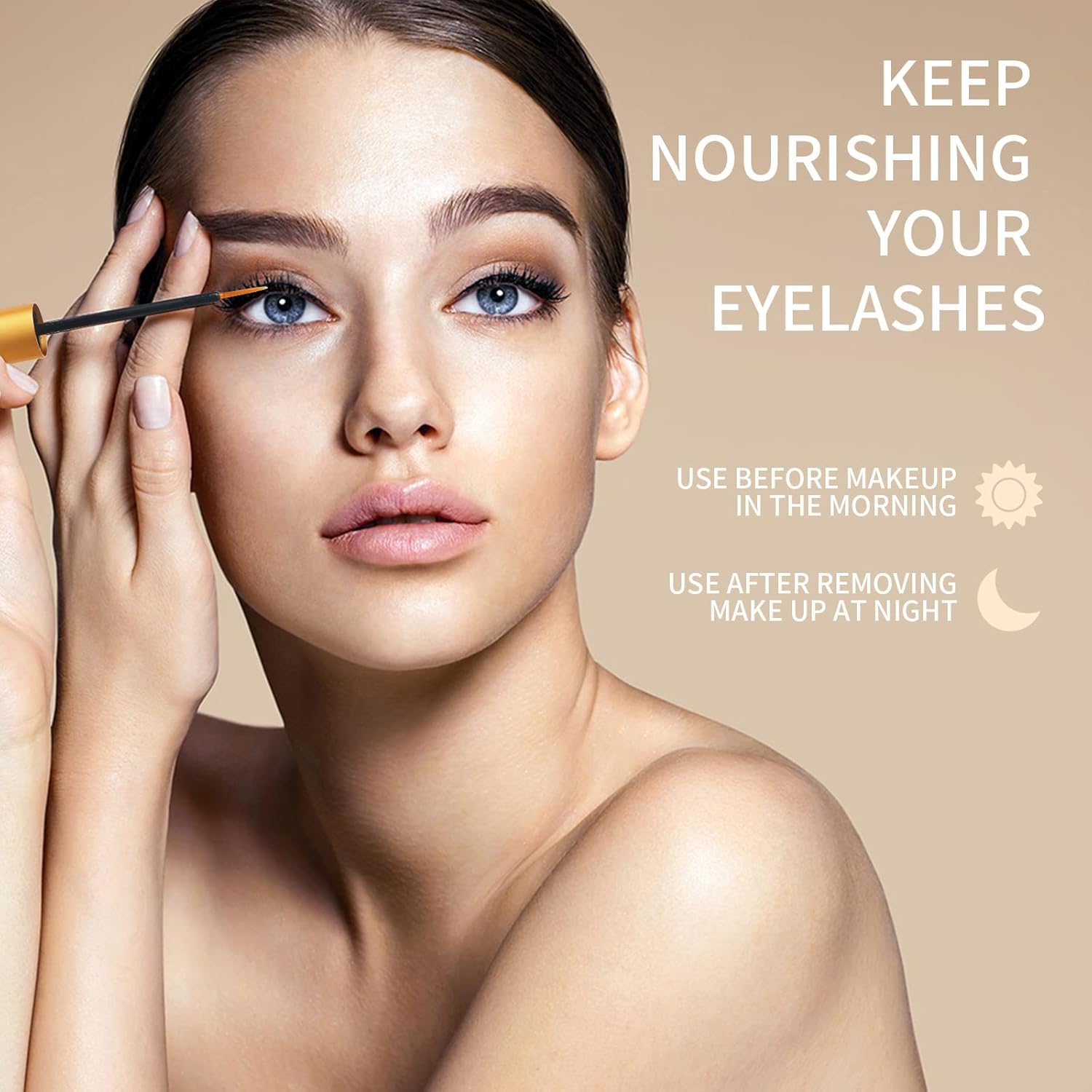 Premium Eyelash Growth Serum, Lash Growth Serum 5ML, Eyebrow Growth Serum with Peptides, Irritation-Free Eyelash Serum to Grow Lashes, Lash Boost for Fuller, Longer, Thicker, and Stronger Lashes, Gold - Image 4