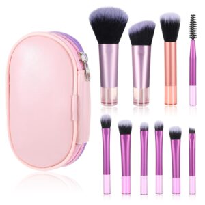 10 Pcs Travel Makeup Brush Set Mini Makeup Brushes Travel Size With Pack Portable Small Eyeshadow Eye Lipstick Foundation Brush Shadow Contour Blush Concealer